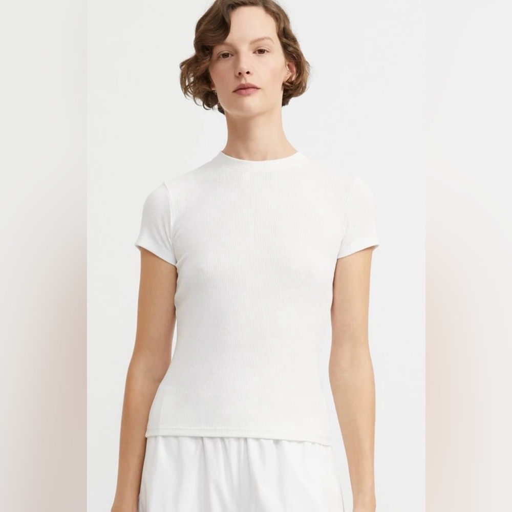 Theory Tiny Tee in Ribbed Cotton Large pre owned - Picture 4 of 15